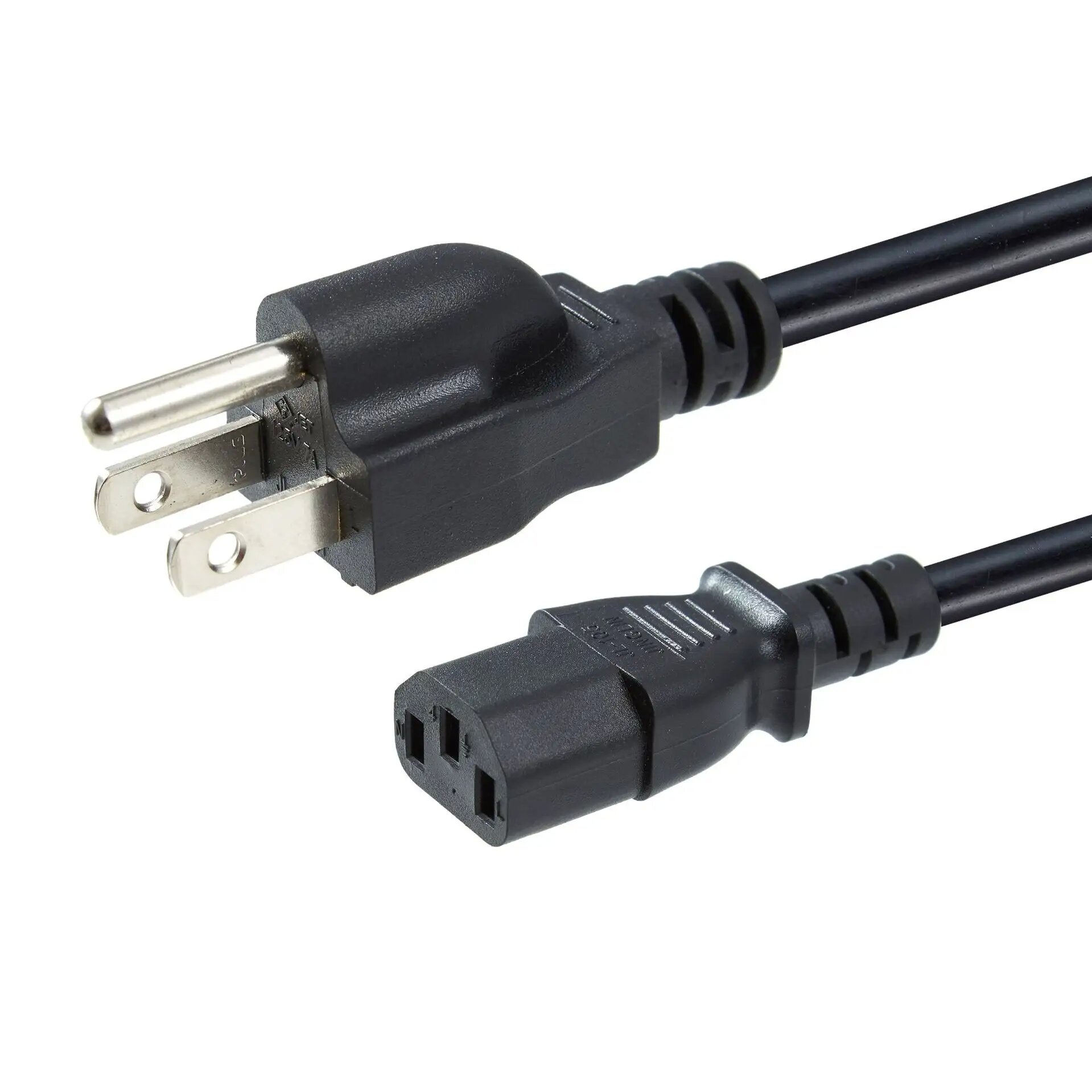 American Power Cords, NEMA 5-15P Plug to IEC 60320 Lockable C13 Connector, Type B, 3 poles Plug, ETL UL Certified - Image 2