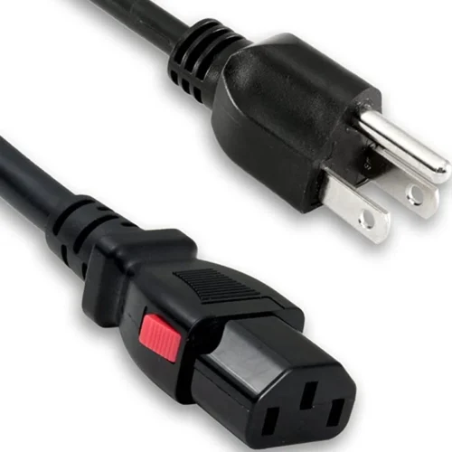 American Power Cords, NEMA 5-15P Plug to IEC 60320 Lockable C13 Connector, Type B, 3 poles Plug, ETL UL Certified