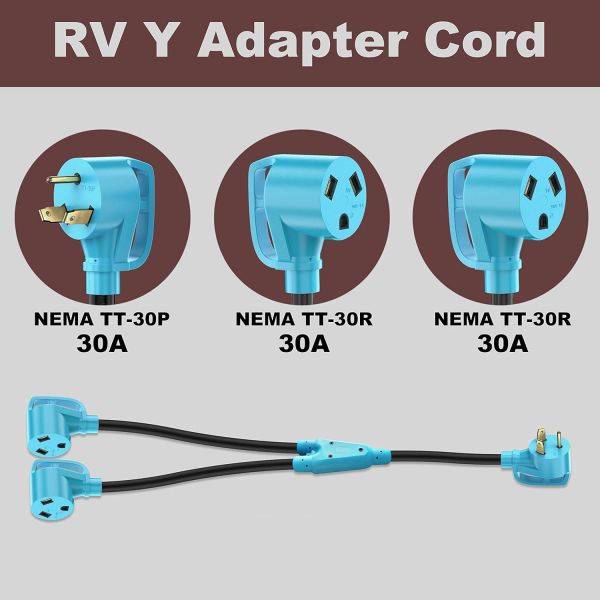 NEMA TT-30P to NEMA TT-30R X2 for RV Generator Power Adapter Cord Sets - Image 4