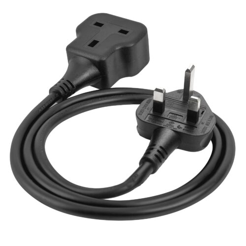1 Way Extension Lead 1M Sturdy Single Socket Extension, Travel Use Short Power Cord
