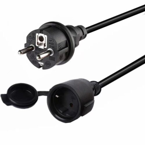 Europe Extension Cords, Europe CEE 7/7 Angle Schuko EU1-15P plug to France CEE 7/3 EU1-16R Socket Outlet, 16A 250V, IP20