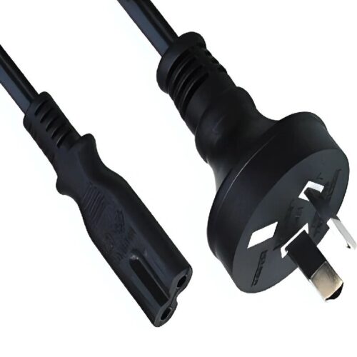 australia-2-wire-prong-plug-a2-7-IEC-60320-C7-st2-upscaled Australia Power Cords, AS/NZS 3112 Plug, Type I, 2 poles, SAA, RCM Certified