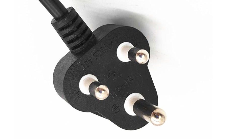 South Africa Power Cords, SANS 164 6A Plug, Type D, 3 Poles, SABS Standard 3Prong 16A Grounded Power Plug - Image 3