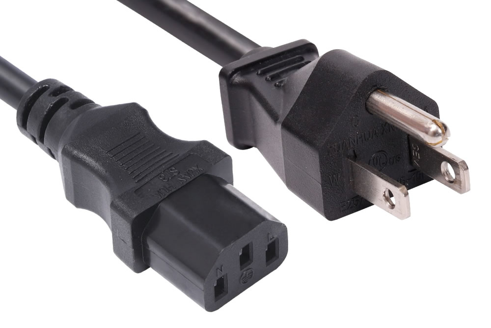 NEMA 5-15P to C13 power cord / US 3 prong C13 power cable - Image 3