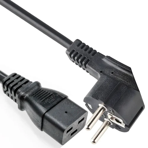 VDE Certified 16A Schuko to C19 Power Cord, EU Plug IEC C19 Server Cable for PDU Data Center