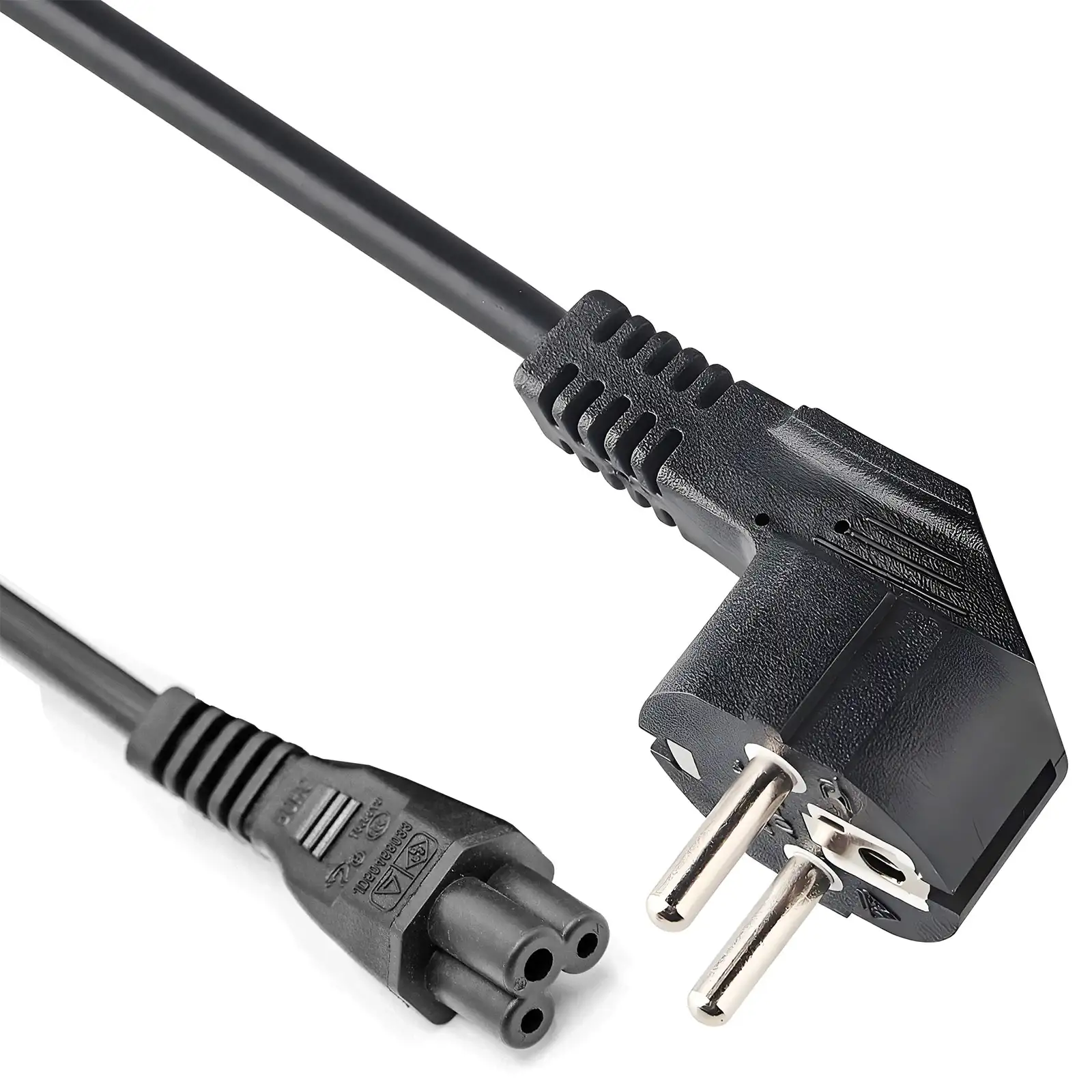Schuko CEE7/7 to IEC C5 Power Cable, European Plug to Mickey Mouse Cloverleaf Cord, VDE Certified 16A 250V
